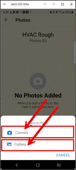 camera or gallery