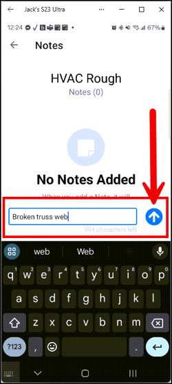 type in note